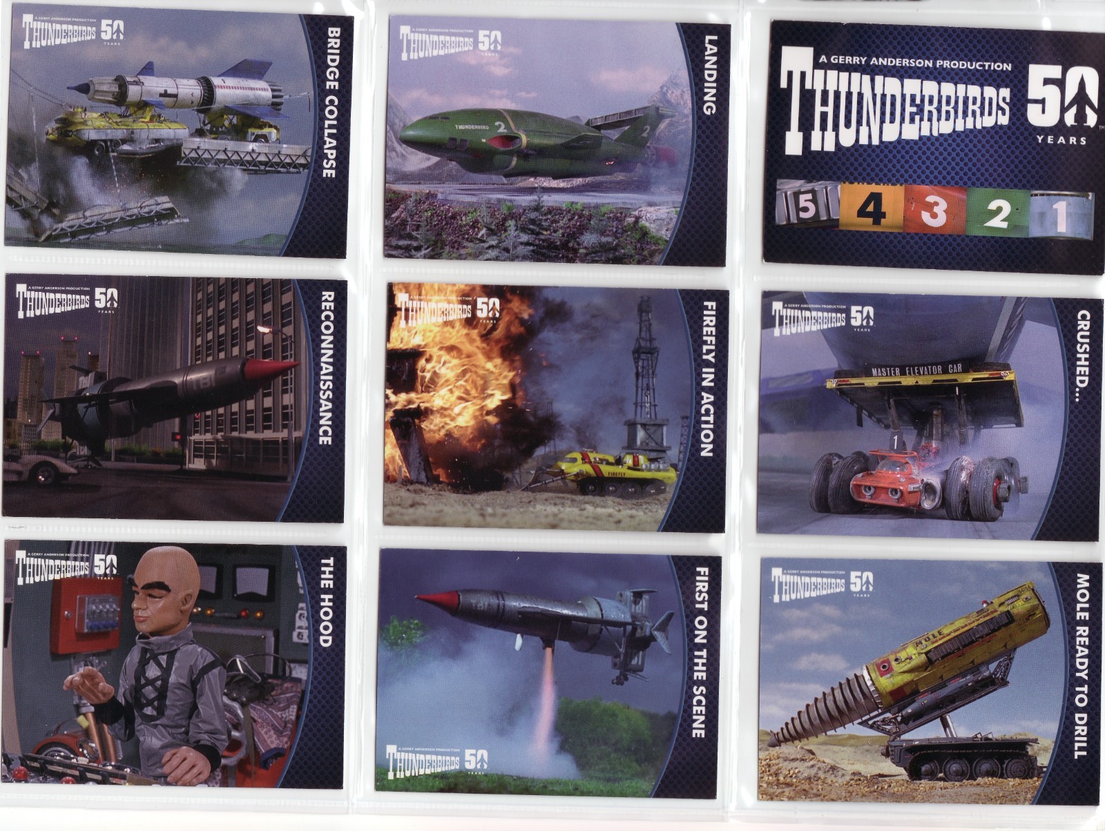 THUNDERBIRDS 50 years -  BASE SET 54  CARDS - UNSTOPPABLE CARDS - GERRY ANDERSON