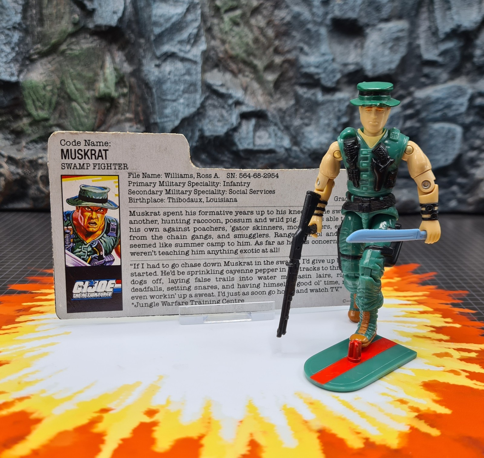 Figurina vintage GI Joe Action Force Muskrat v1 1988 originale completa Hasbro