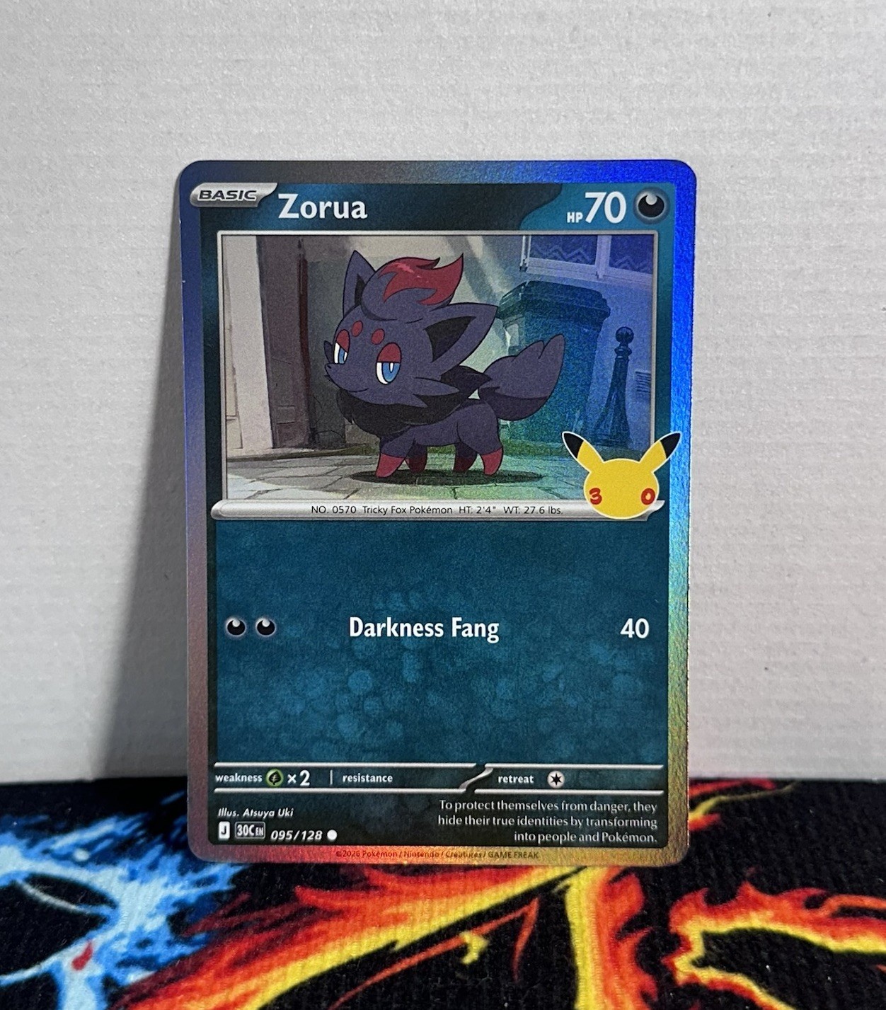 Zorua, Pokémon 30th Celebration 095/128 Holo Rare, NM