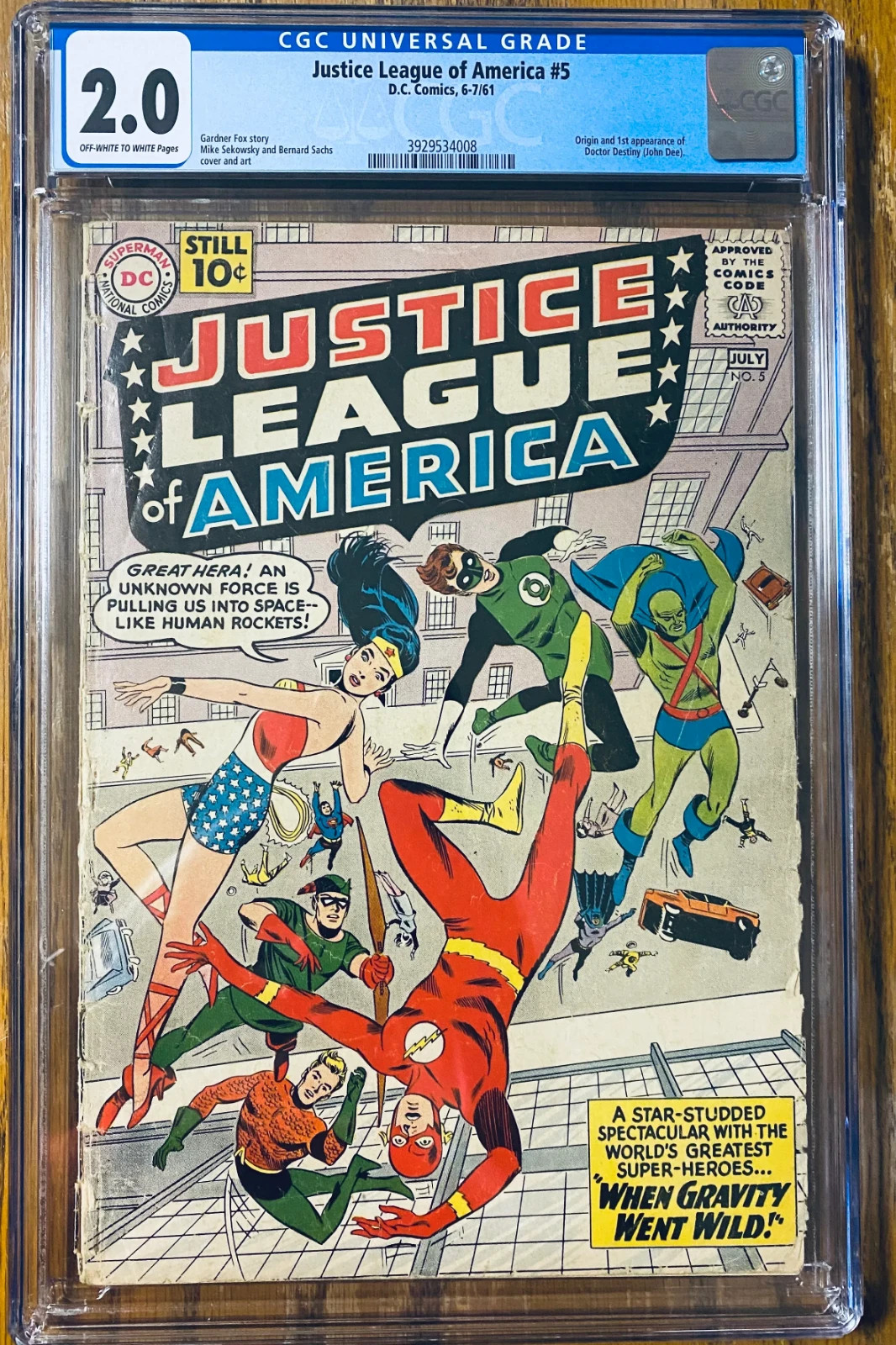 Justice League of America 5 CGC 2.0 OW-W 1st Doctor Destiny DC 1961
