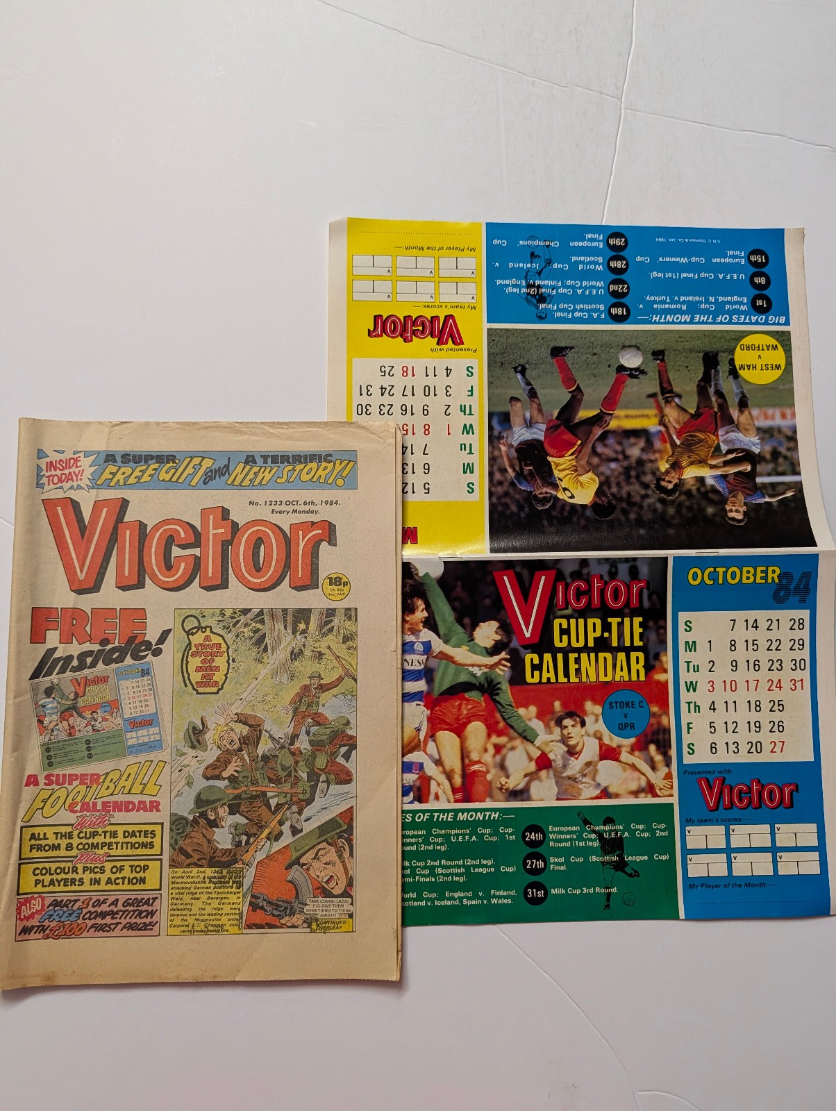 The Victor Comic, No 1233, October 6th 1984. with FREE GIFT
