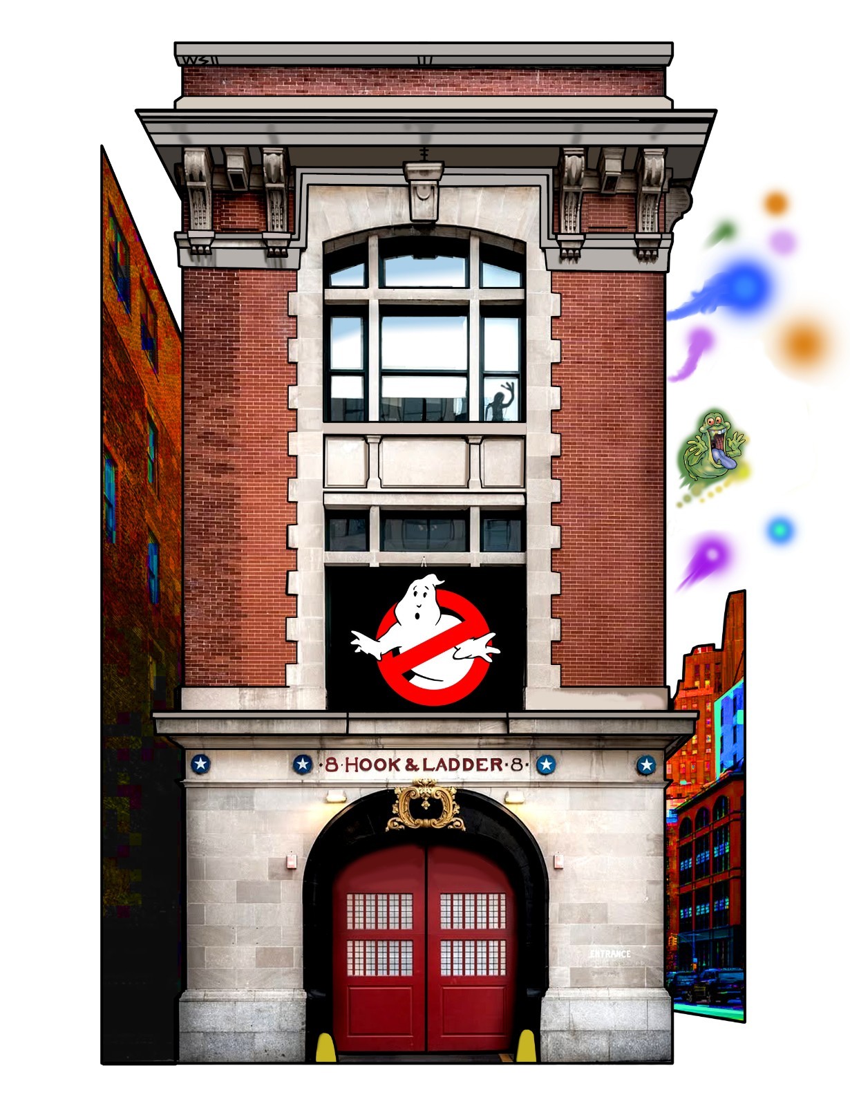 Ghostbusters HQ Firehouse Tapestry Towel 28"x16"