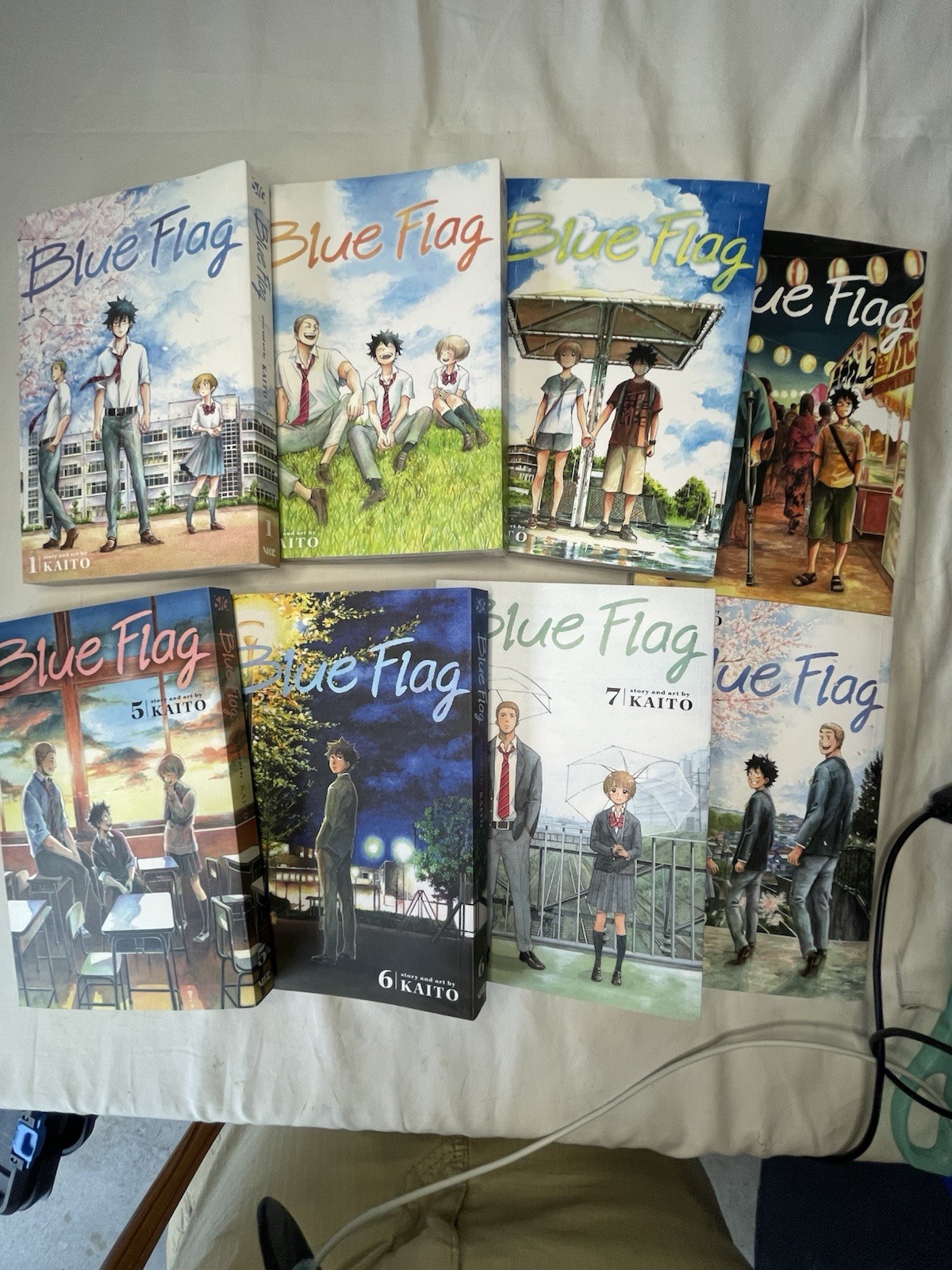 Blue Flag Manga Vol 1-8 lotto copertina morbida inglese di Kaito VIZ Media GL BL lgbtq+