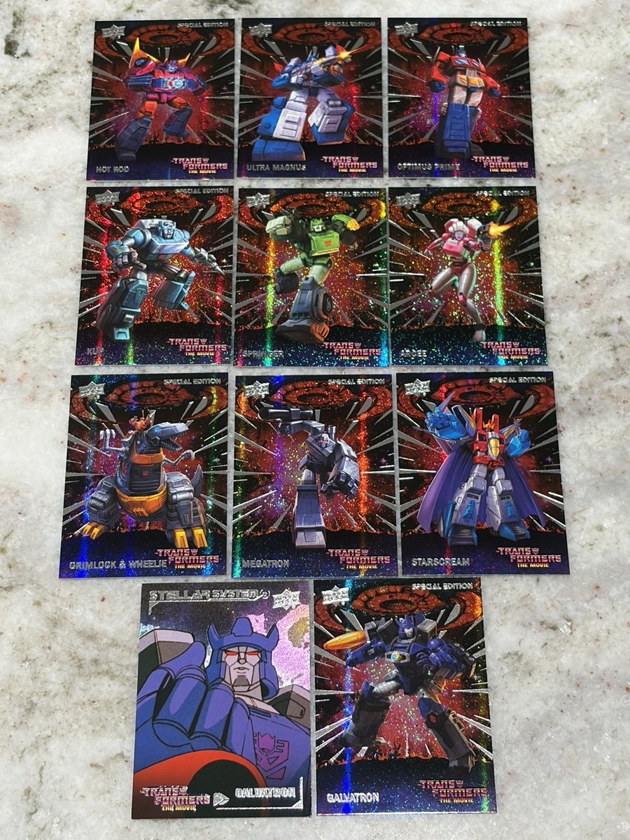 Lotto Carte Collezionabili Upper Deck Transformers SE (10) Set Parallelo "Galassia"