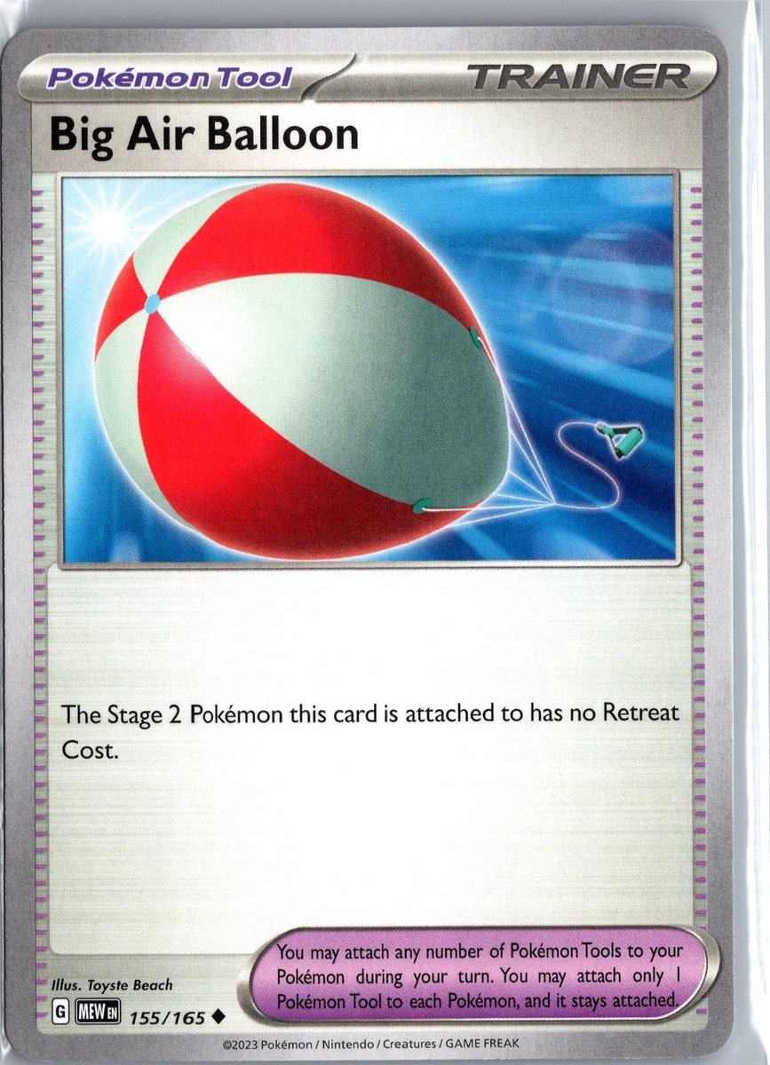 Big Air Balloon 155/165 Uncommon 151 Pokemon Lightly Played
