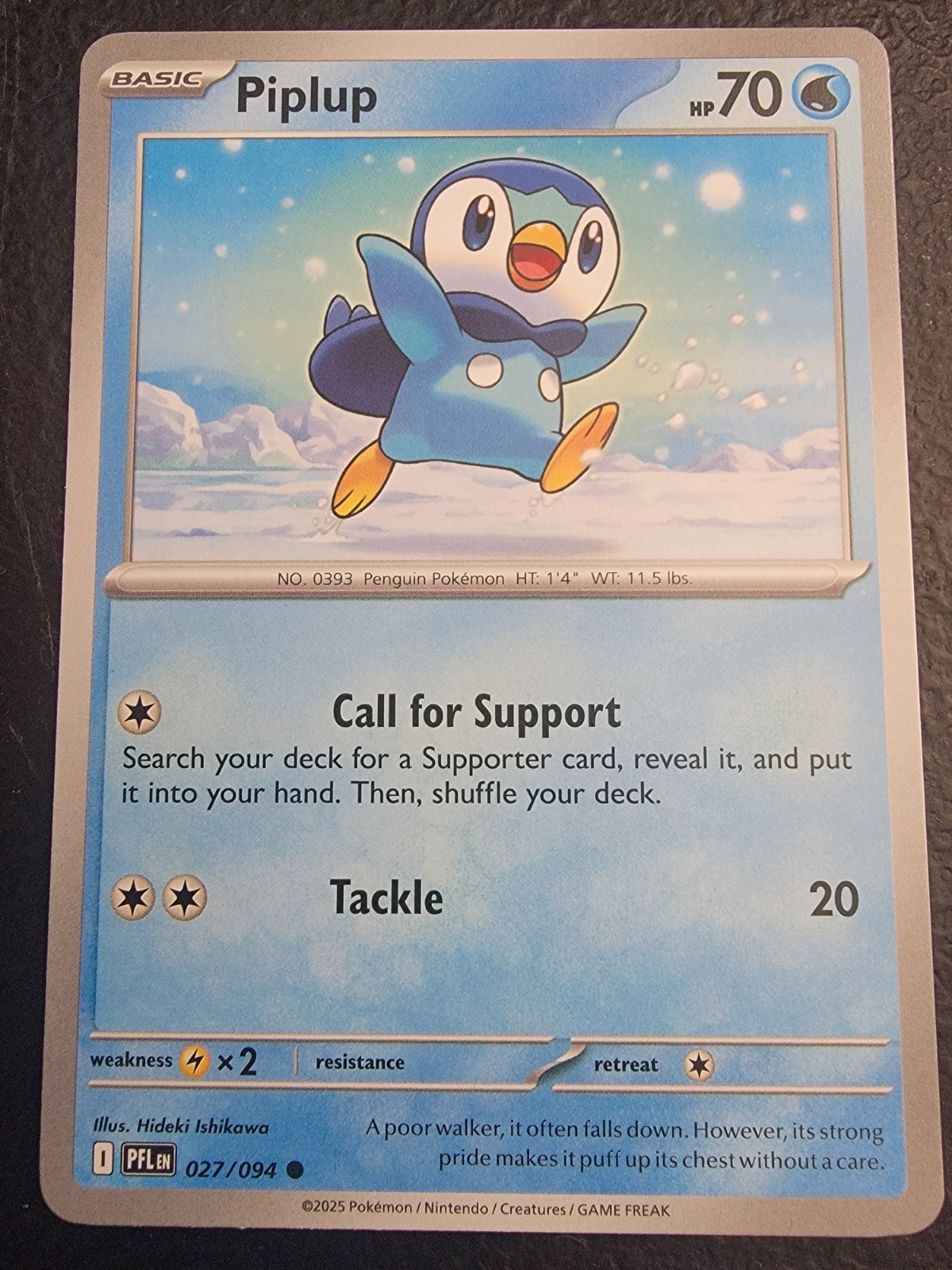 Pokemon TCG Piplup 027/094 Me02: Phantasmal Flames Regular NON-Foil