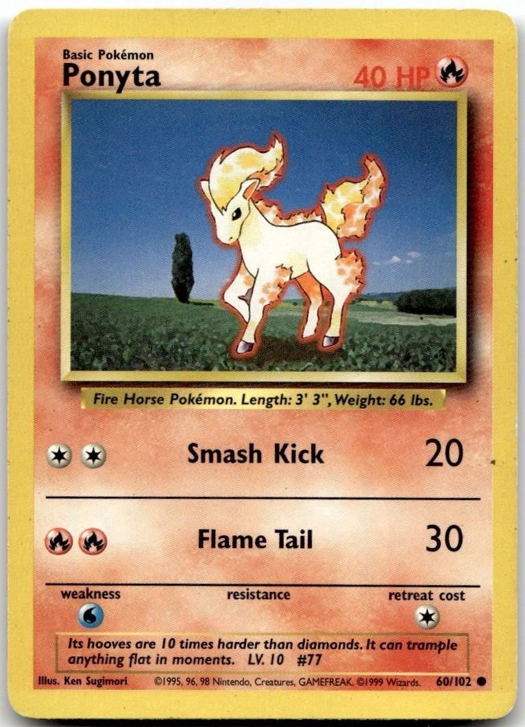 Ponyta Set Base #060/102 Carta Pokemon TCG LP