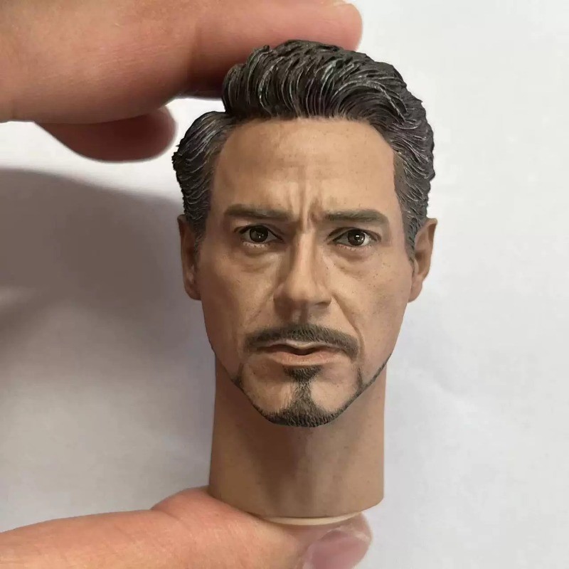 Statuina soldato maschio 1/6 Tony Robert Downey scultura testa con collo adatta 12''