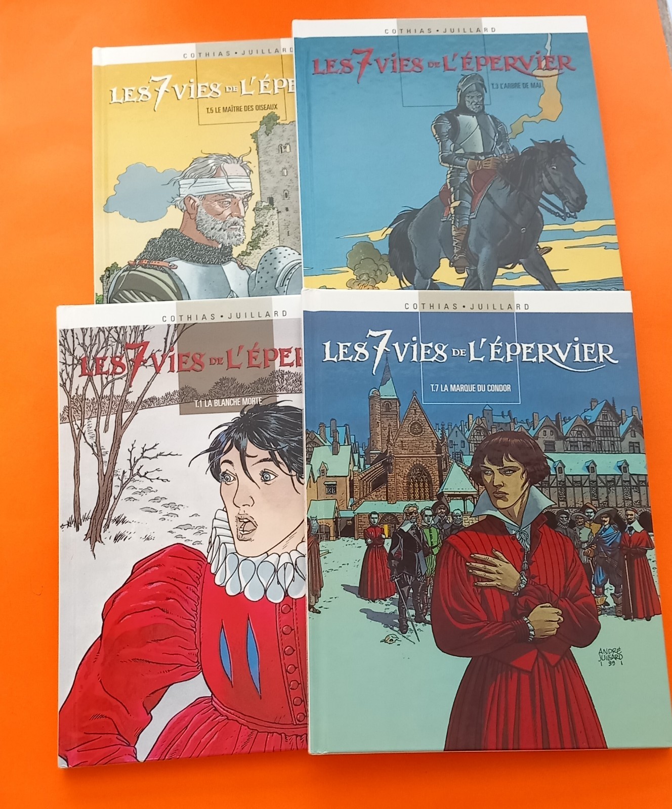 JUILLARD LES 7 EPERVIERS LOT DOUBLE ALBUM 1 A 7 FRANCE LOISIRS TBE 