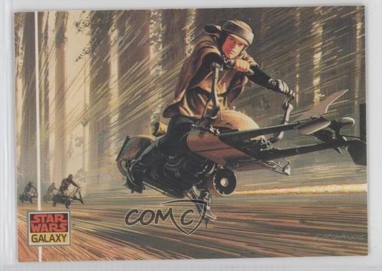 1993 Topps Star Wars Galaxy Il design di Speeder Bike Chase #45 0f6