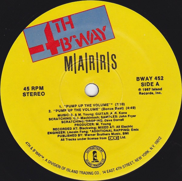 M|A|R|R|S - Pump Up The Volume (12", Com) (Very Good Plus (VG+))