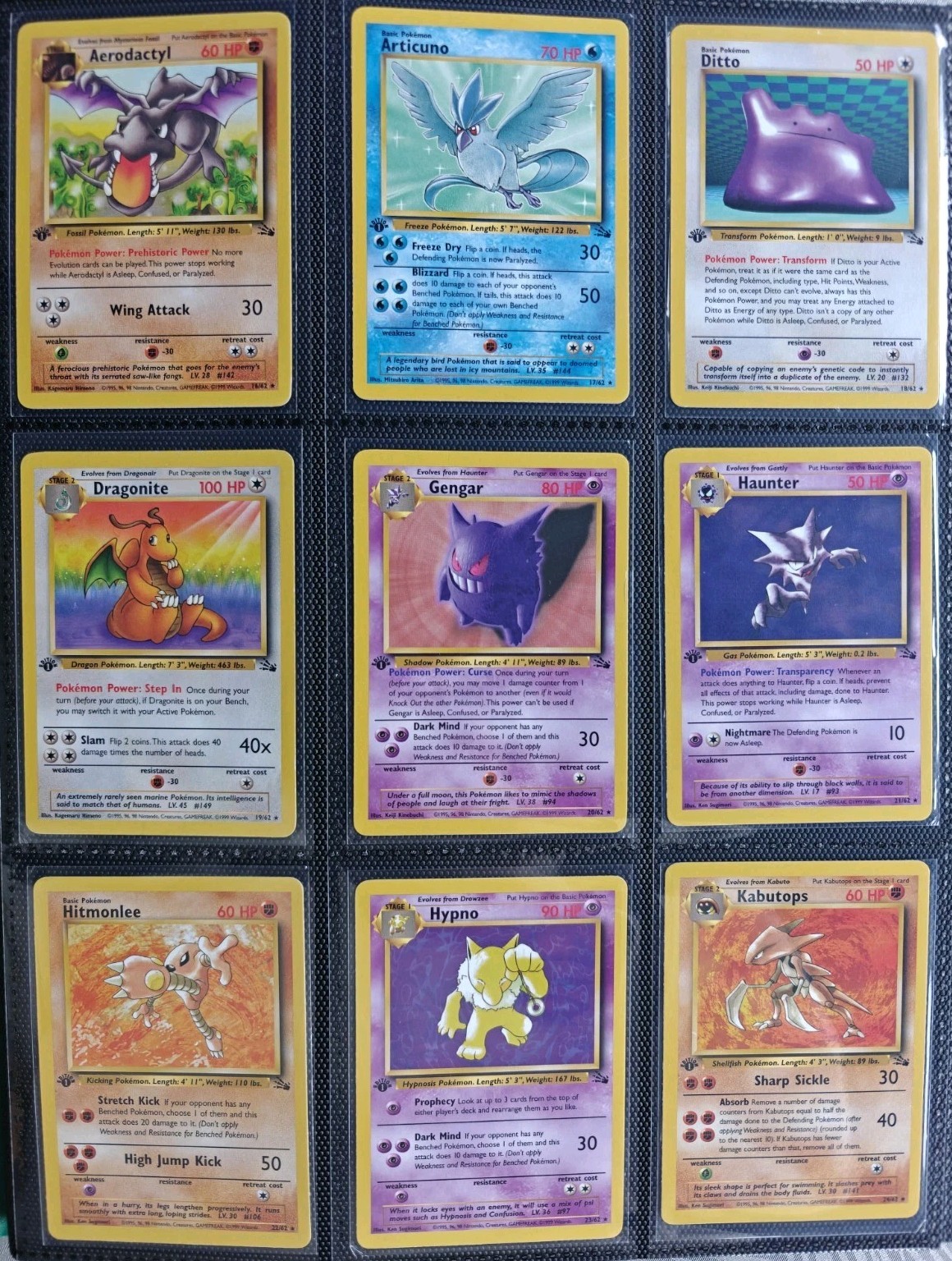 Complete Fossil 1st Edition Non Holo Set 16/62 Pokemon Card 1999 WOTC TCG NM