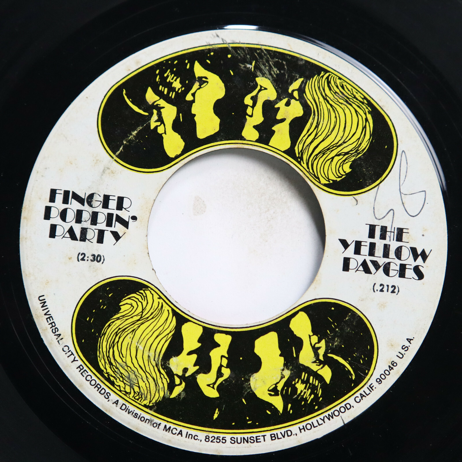 YELLOW PAYGES - MOONFIRE / FINGER POPPIN' PARTY - ROCK 45