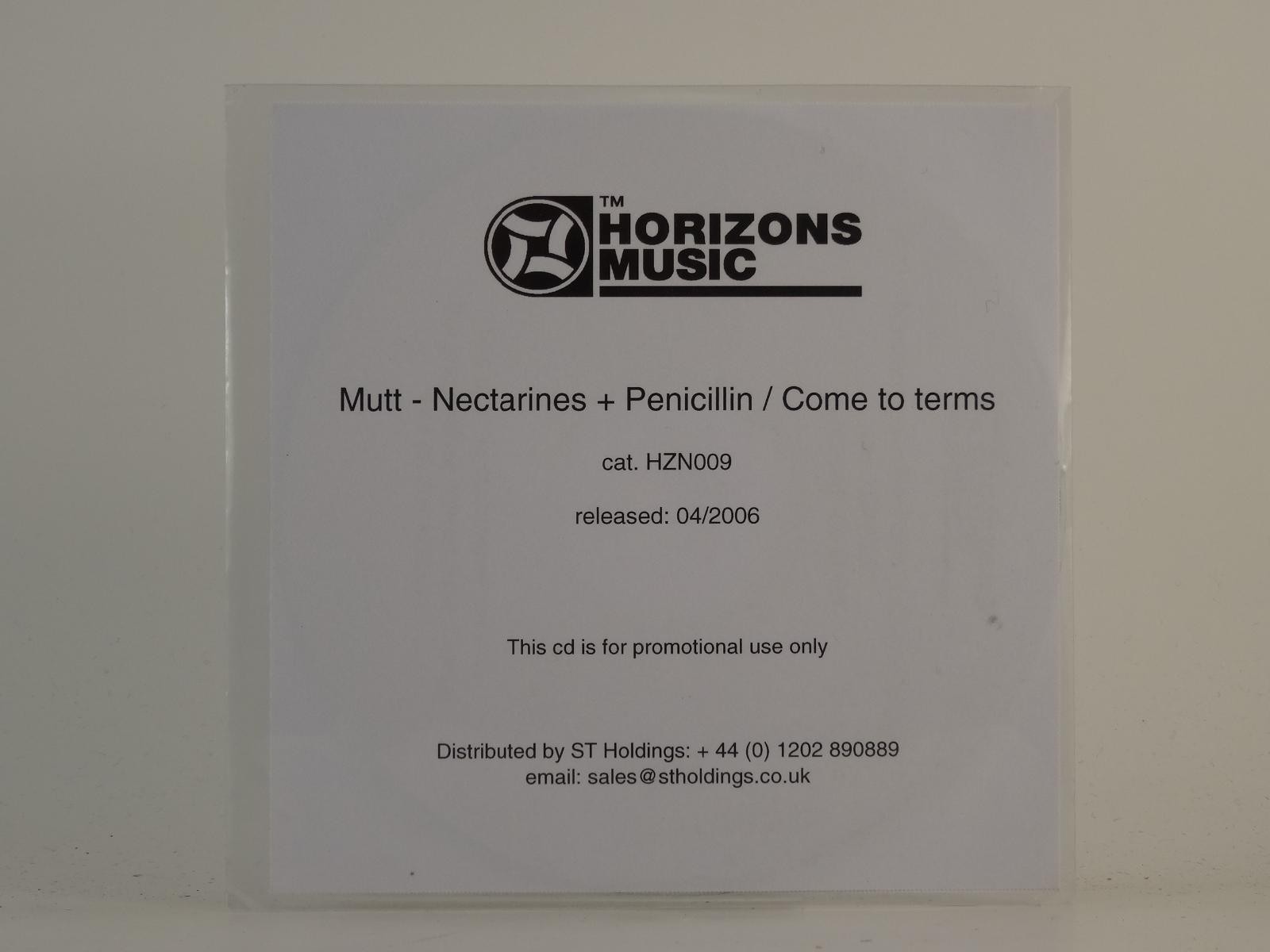 MUTT NECTARINES AND PENICILLIN (H1) 2 Track Promo CD Single including White Slee