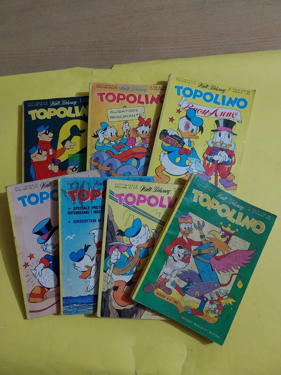 7 FUMETTI TOPOLINO N 1100- 1148-1153-1165-1198-1237-1290 DA  LETTURA