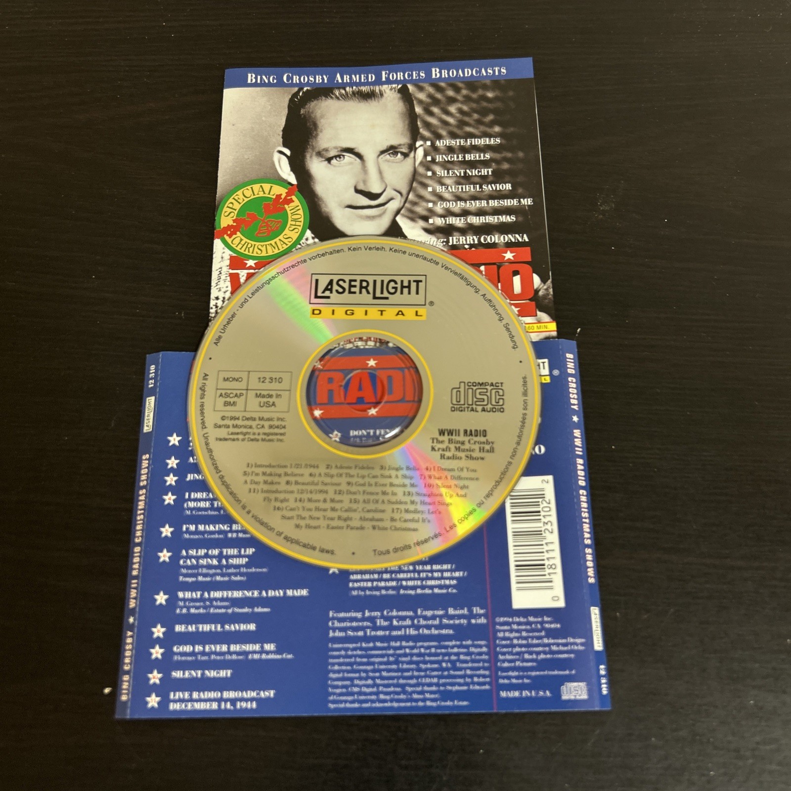 WWII Radio Christmas by Bing Crosby CD & Inlay Only No Case Free Shipping