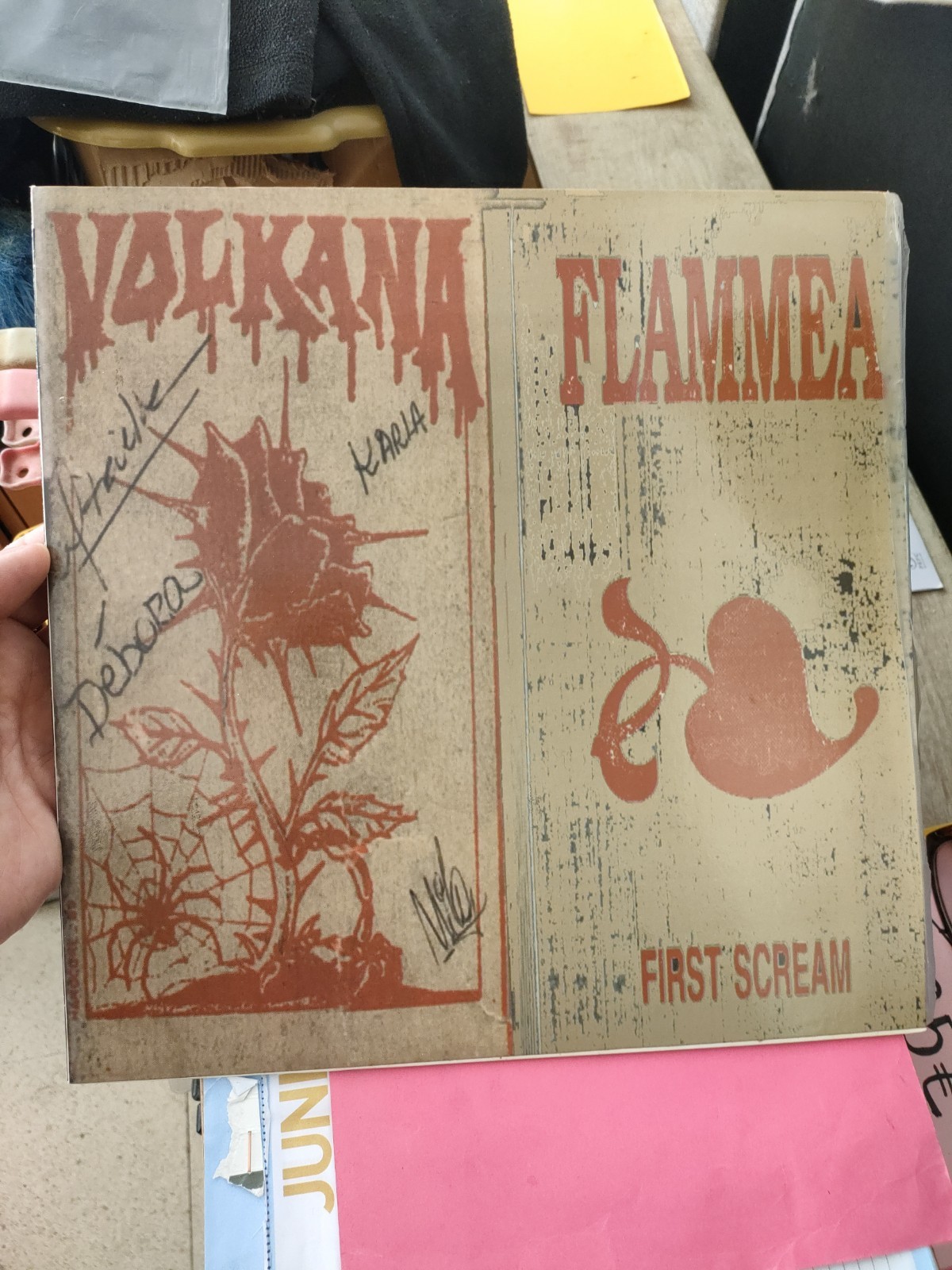VOLKANA FLAMMEA split Lp Female Brasilien Thrash Metal. Old Recordings
