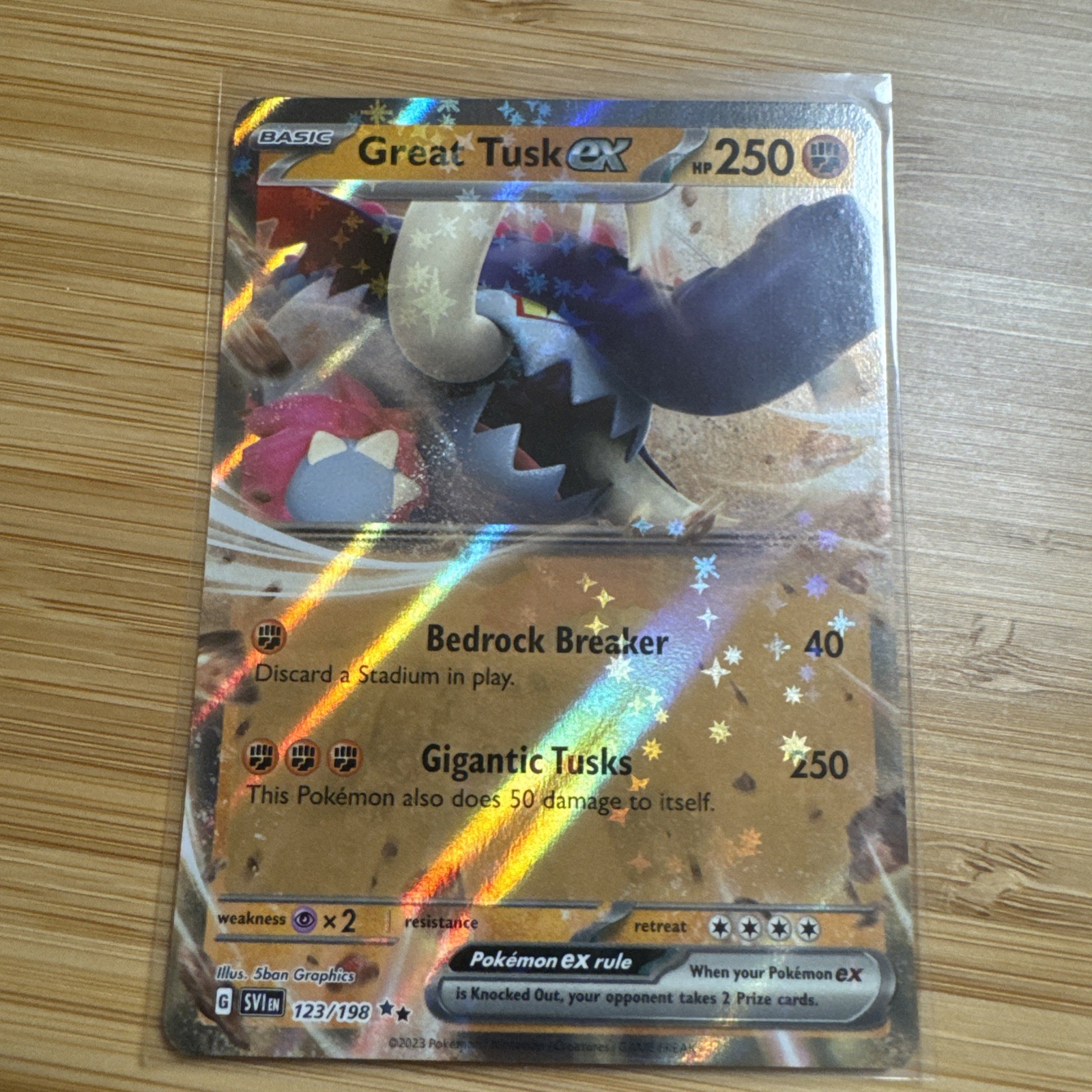 Pokemon TCG Scarlet & Violet Base Set - 123/198 Great Tusk EX - Holo English