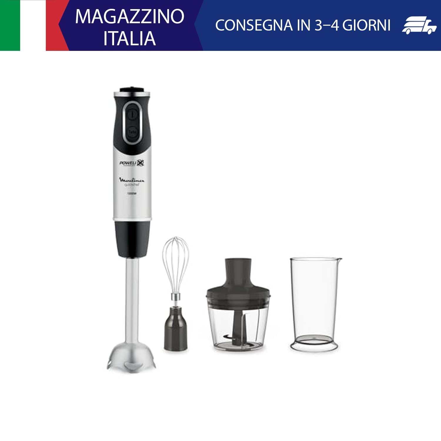 Moulinex DD6558 Quickchef 3in1 Frullatore a Immersione, 1000 W, Mixer con Tecnol
