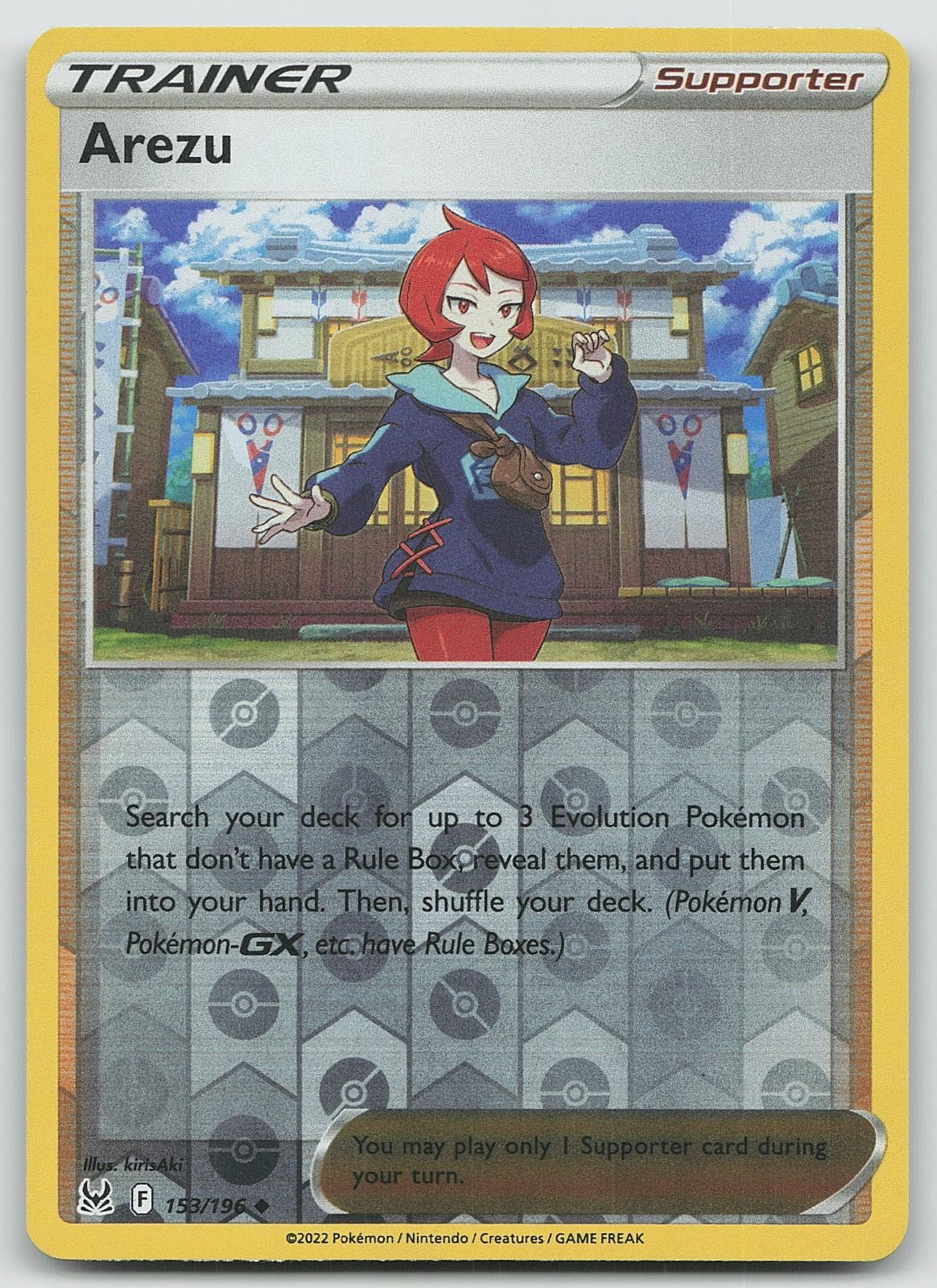 Pokemon Arezu 153/196 Origine Perduta Non Comune Reverse Holo quasi nuovo
