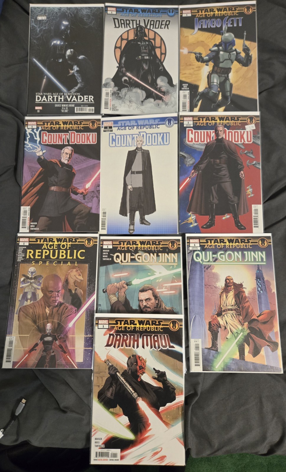Star Wars Age Of Rebellion fumetto lotto di 10 varianti Vader Maul Qui Gon Fett LN!