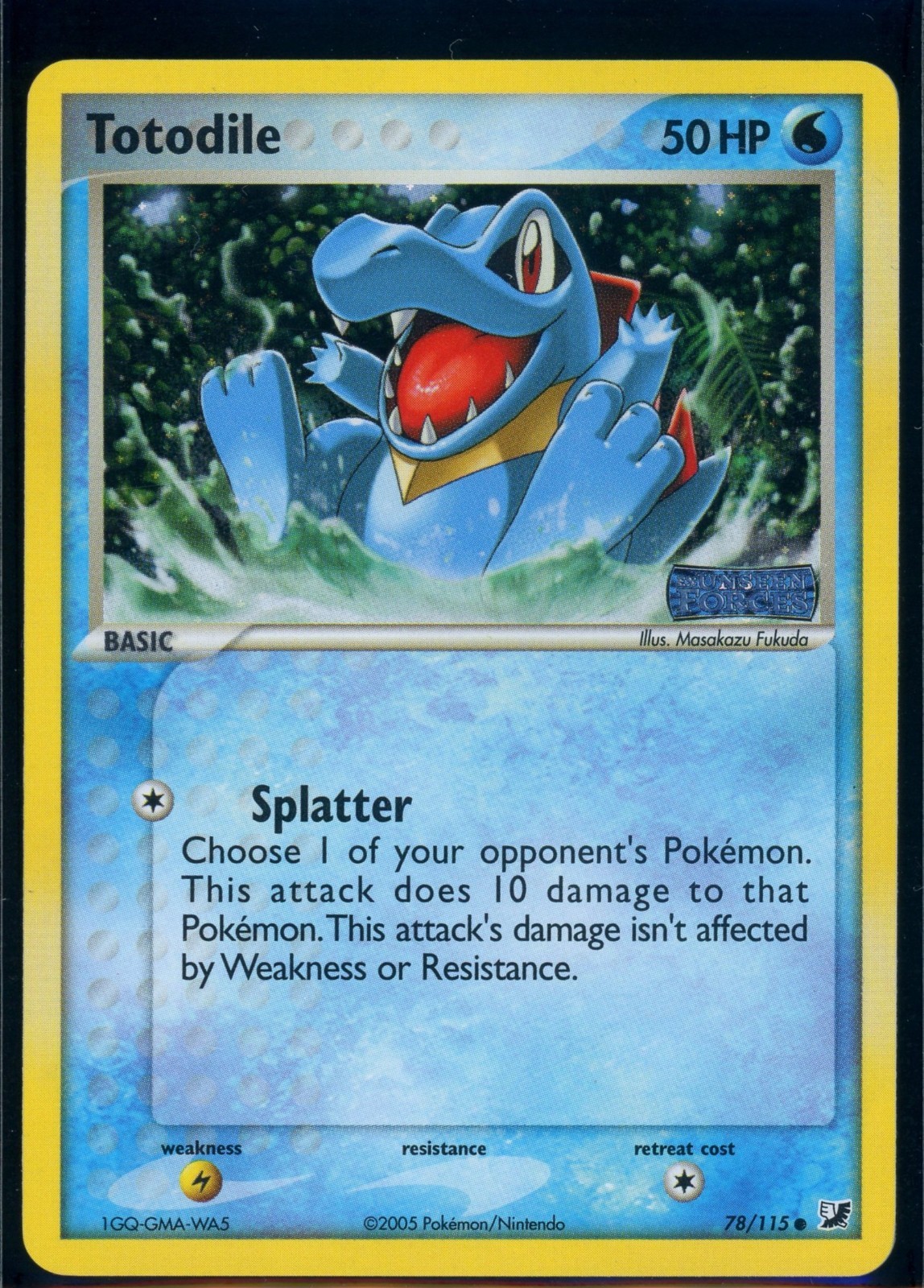 Pokemon EX UNSEEN FORCES - #78/115 Totodile - Reverse Holo - ENG - LP/NM