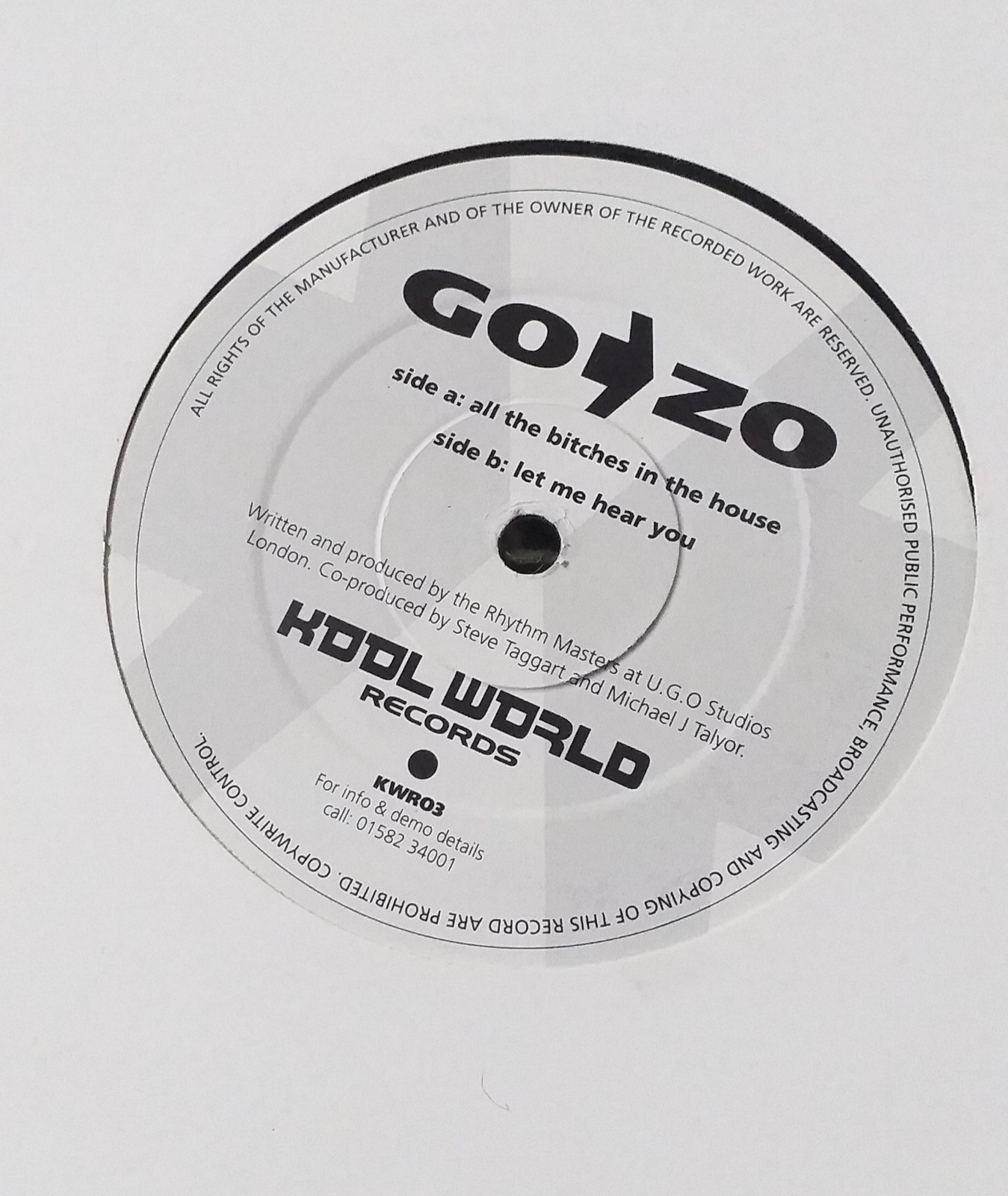 GO - ZO  ..  all the bitches in the house..  12"  vinyl single 