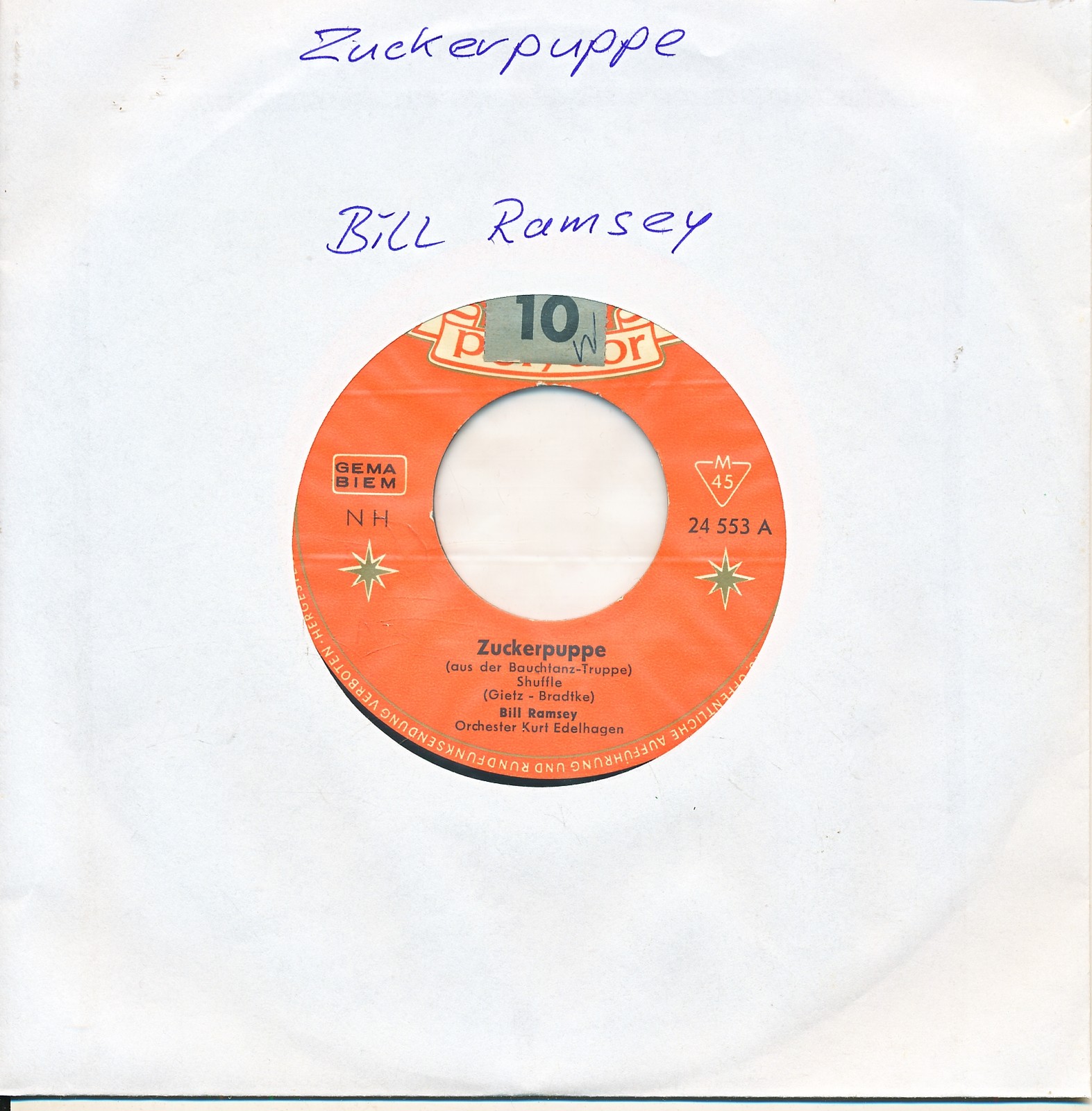 Zuckerpuppe - Bill Ramsey - Polydor 24553 - LC Single 7" Vinyl 251/20