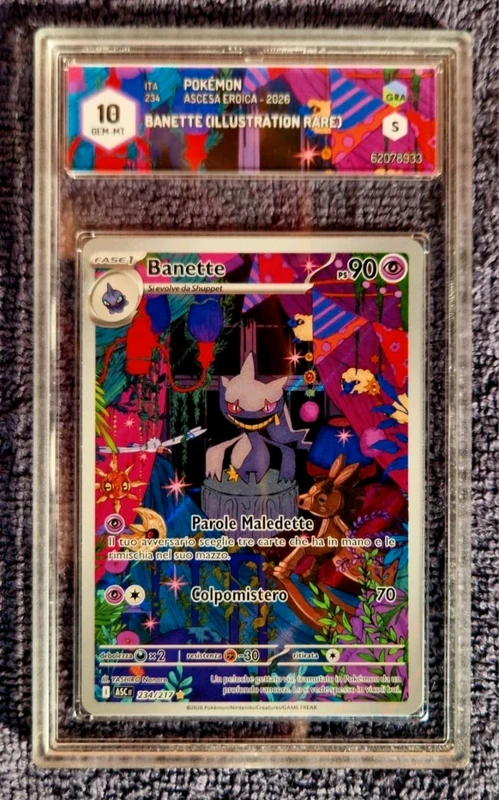 Pokémon - Banette Illustration Rare 234/217 Ascesa Eroica ITA Graad 10 psa