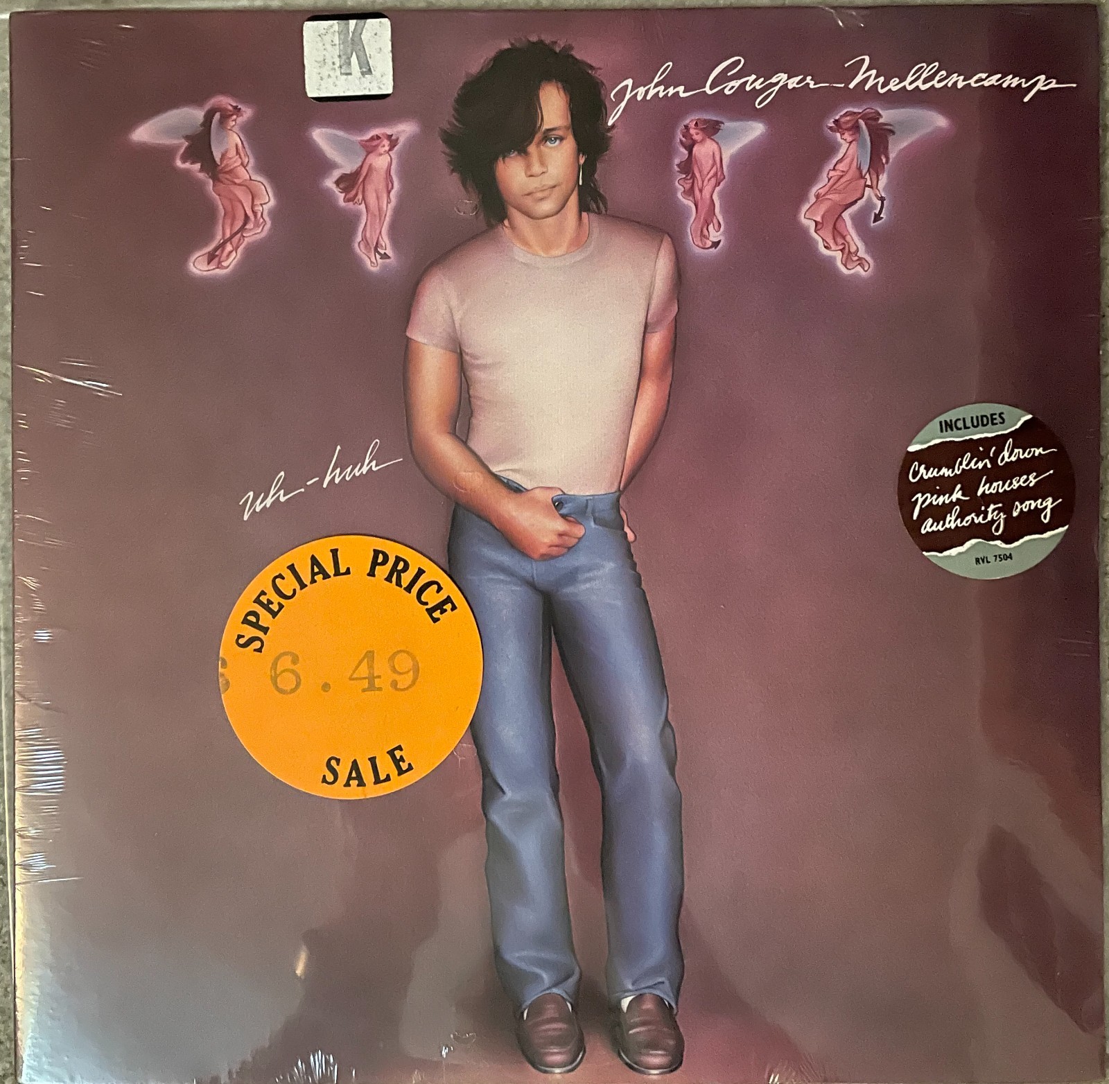 John Cougar Mellencamp Uh-Huh 1983, Riva RVL 7504 Vinyl LP, sealed w/HYPE STICKE