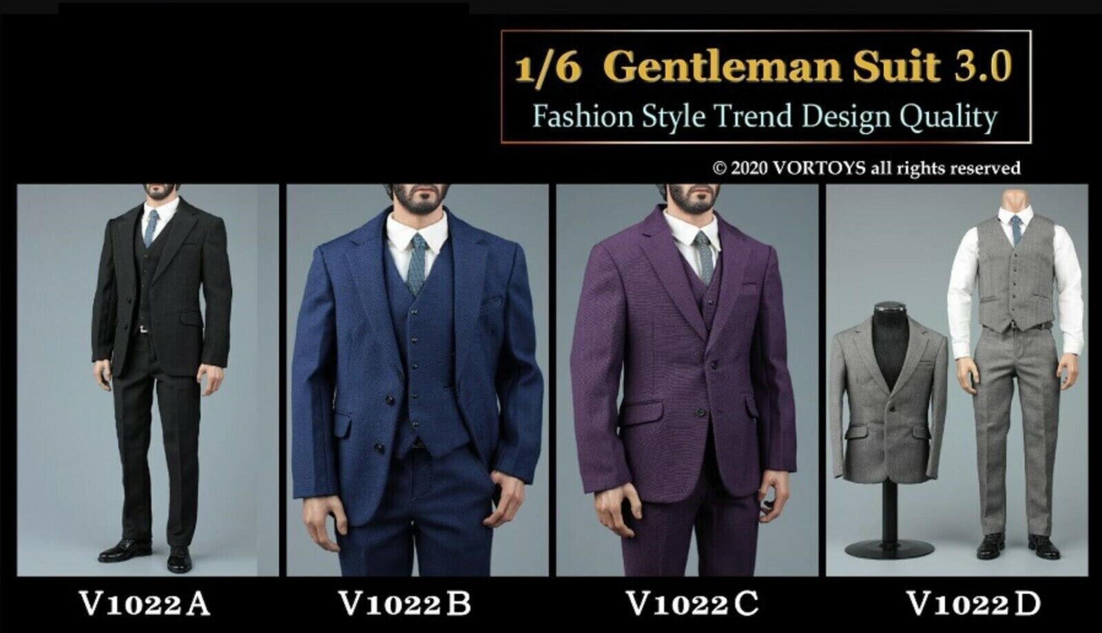 VORTOYS 1/6 V1022 Gentleman Suit Clothes For 12'' Male Figure Hot toys hot
