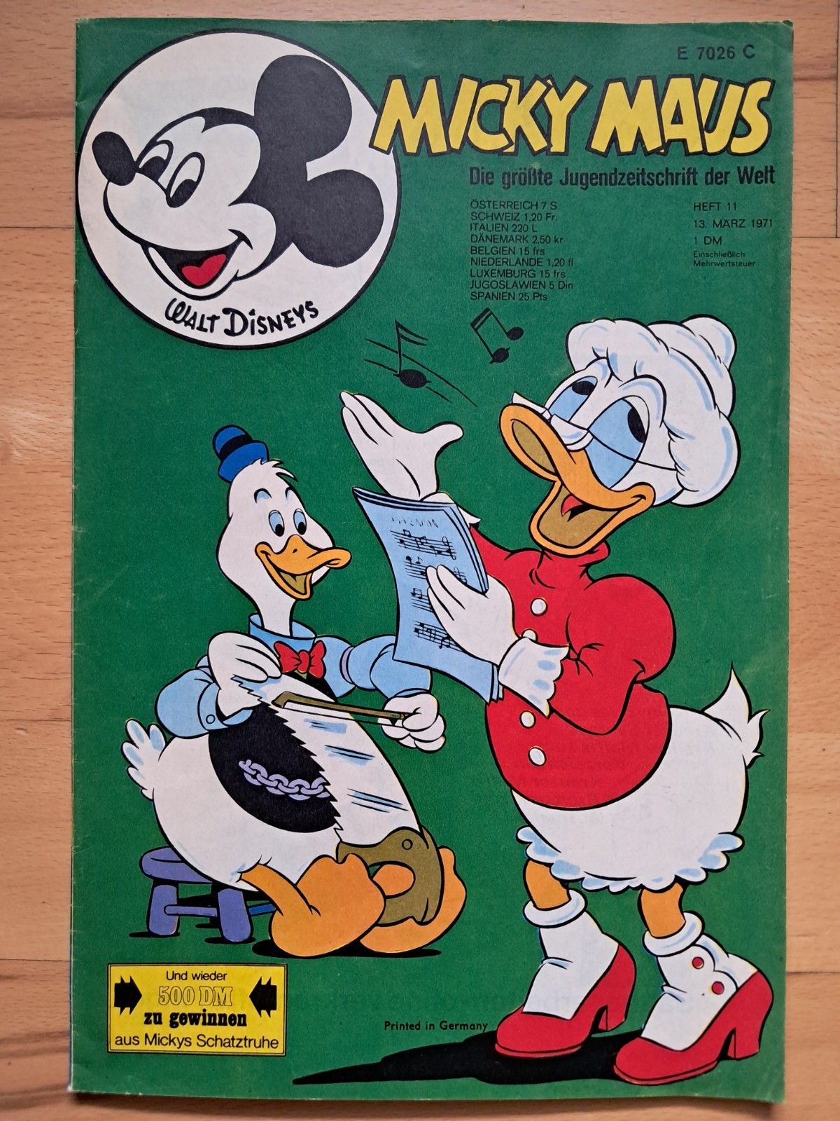 Topolino n.11 del 13.3.1971 con pagine pieghevoli, album calcio - TOP Z1