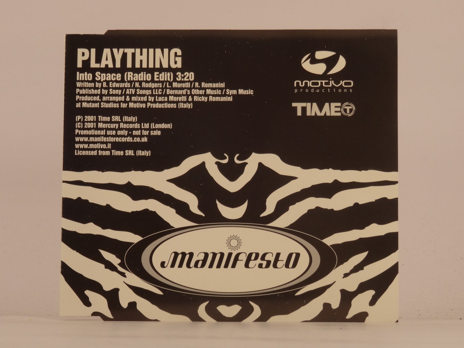 PLAYTHING INTO SPACE (K87) 1 Track Promo CD Single plus Picture Sleeve MERCURY