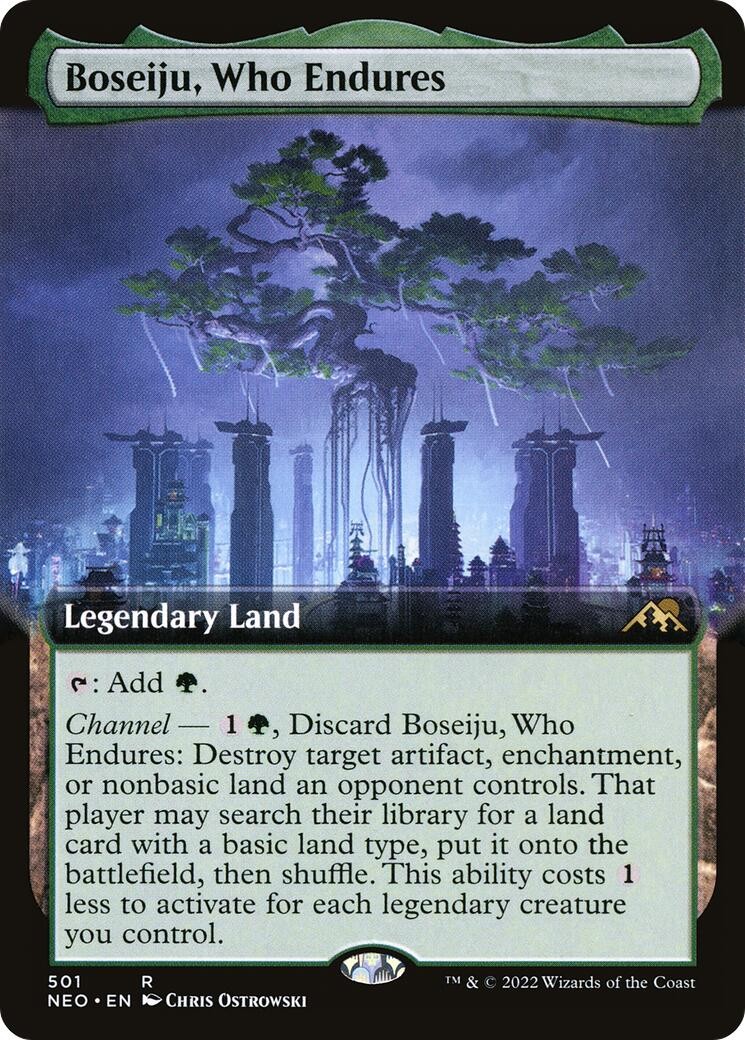 Boseiju, Who Endures (Extended Art) #501 (NM) Kamigawa: Neon Dynasty (NEO) MTG