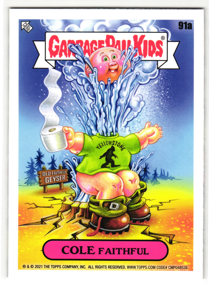 Yellowstone COLE Faithful GPK Garbage Pail Kids 2021 Go On Vacation #91a