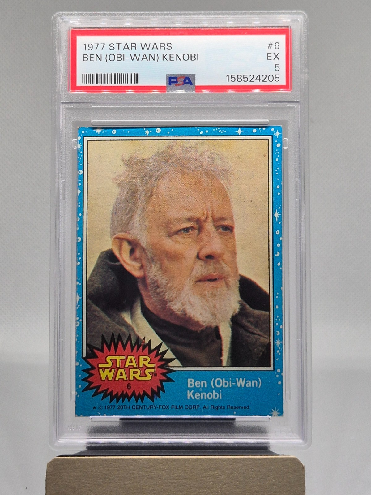 1977 Topps Star Wars Alec Guinness as Ben Obi Wan Kenobi #6 PSA 5 EX Card Blue