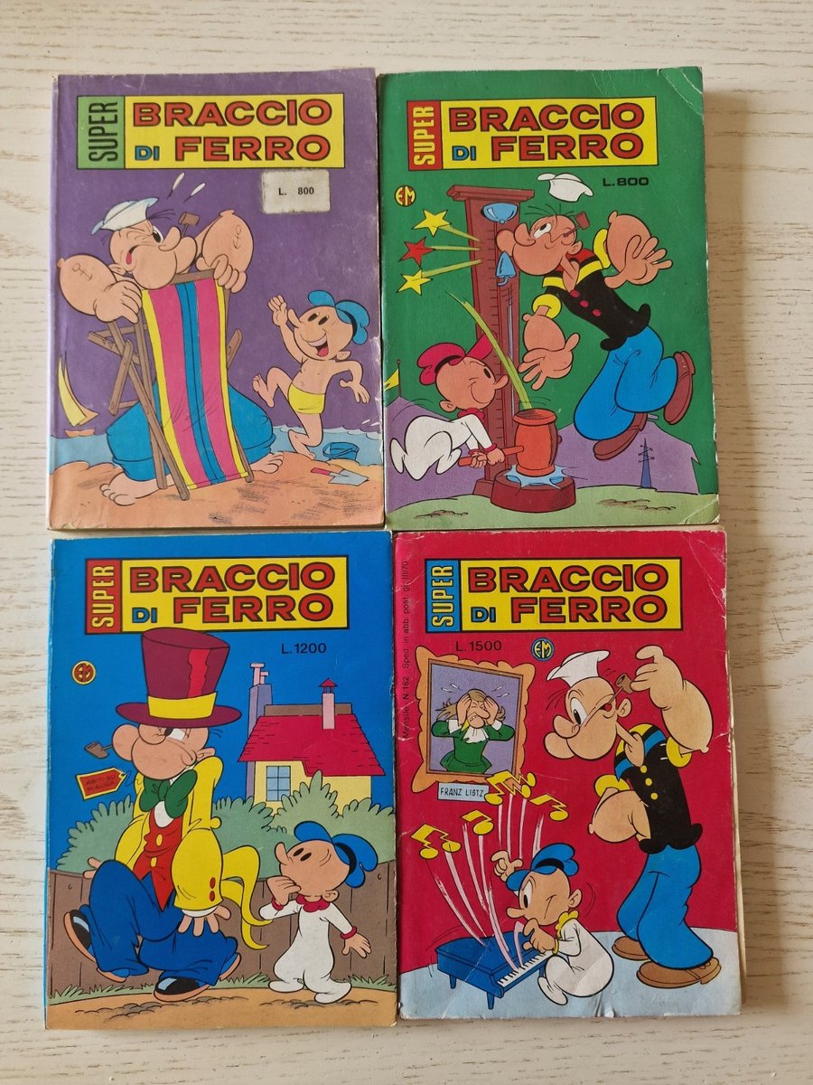 Lotto 4 Fumetti Super Braccio di Ferro Vintage
