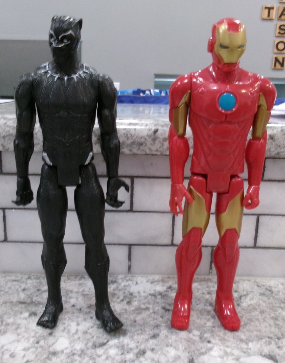 Marvel Black Panther & Iron Man, 2013, 12", action figure serie Hero.