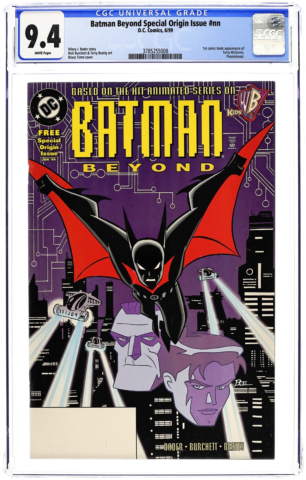 Batman Beyond Special Origin Numero #1, prima stampa FCBD CGC 9.4 1999 3785255008