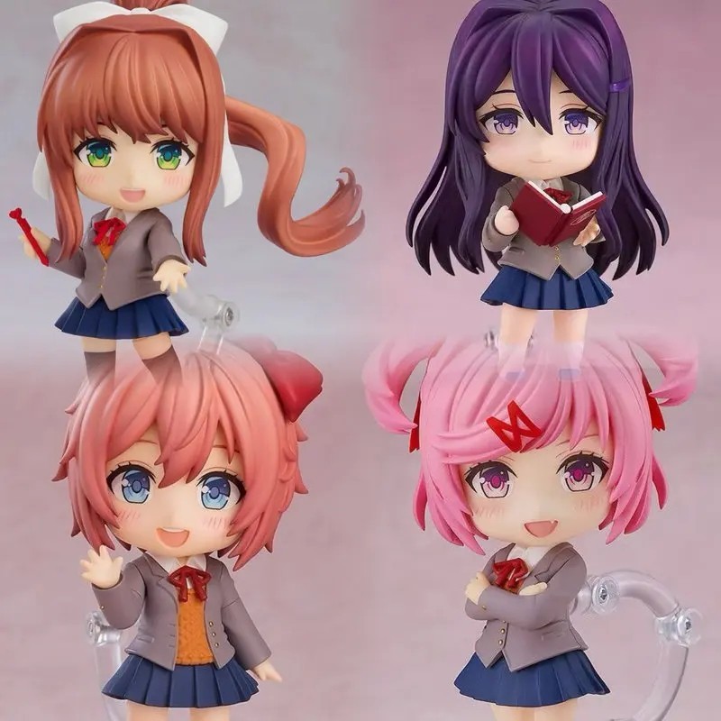 Doki Doki Literature Club! Monika PVC Action Figure Statue Toys Gift w/Accessor