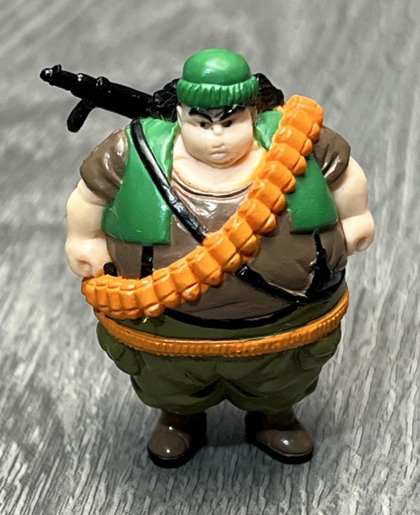 Minifigure vintage 1989 Bandai Dragonball Fat Solider alta 2" mitragliatrice