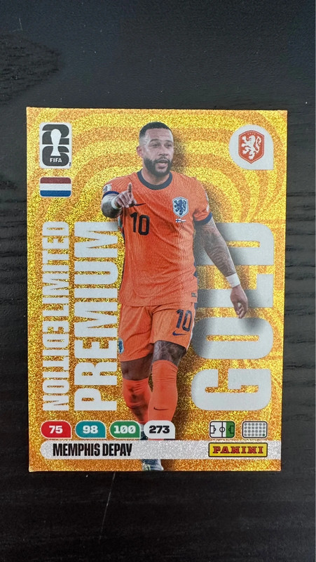 Panini Adrenalyn Golden Limited Edition Trading Card Memphis Depay