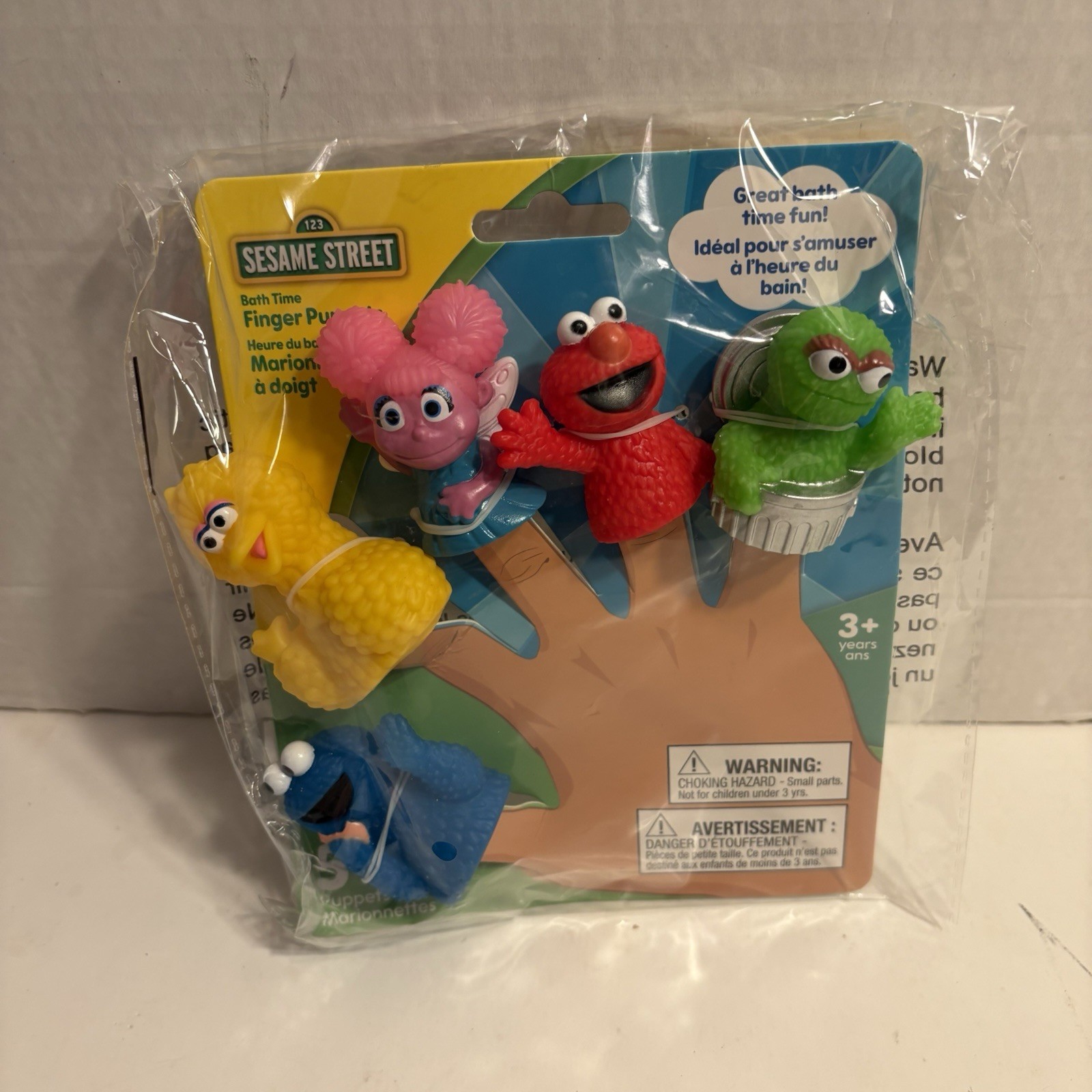 Sesame Street Vinile Finger Puppets Cookie Monster Big Bird Abby Elmo Oscar Nuovo