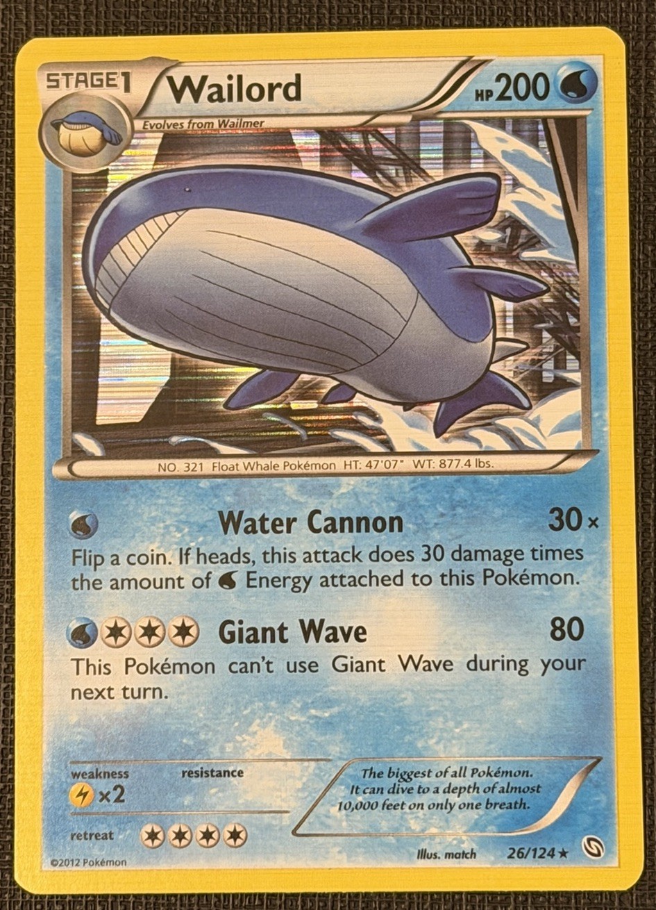 Wailord 26/124 Holo Rare Dragons Exalted Pokemon #26/124
