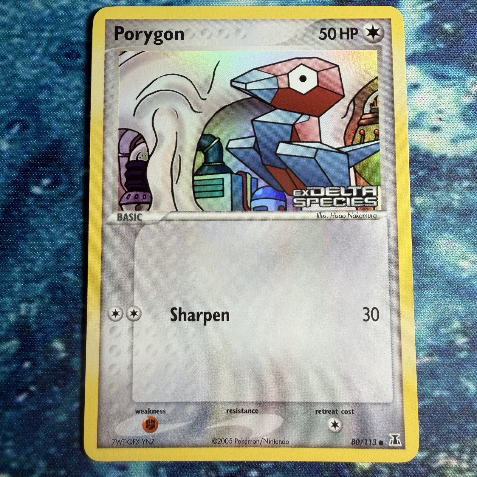 Pokemon EX Delta Species 2005 Reverse Holo timbrato Porygon 80/113 quasi nuovo