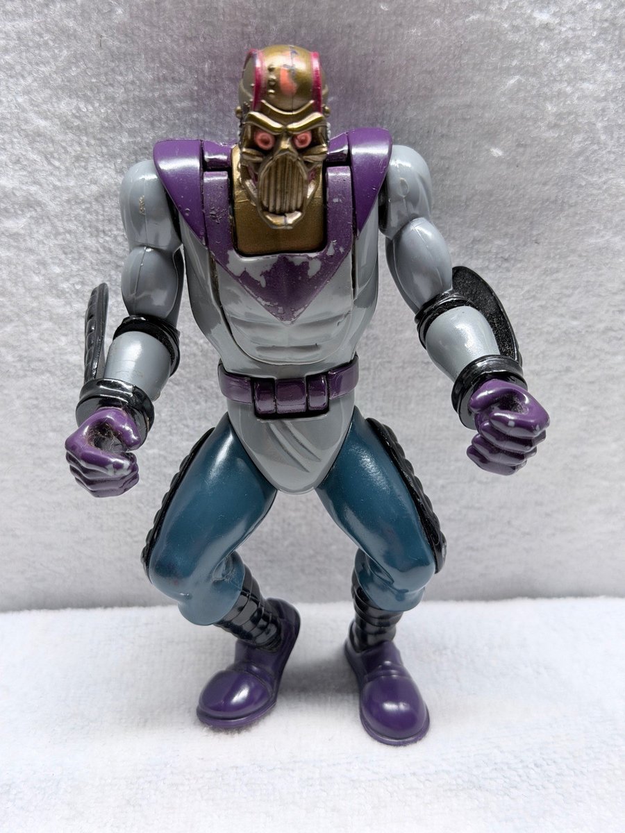 Vintage TMNT Foot Soldier Action Figure w/ 2 Interchangeable Heads 5 Inch