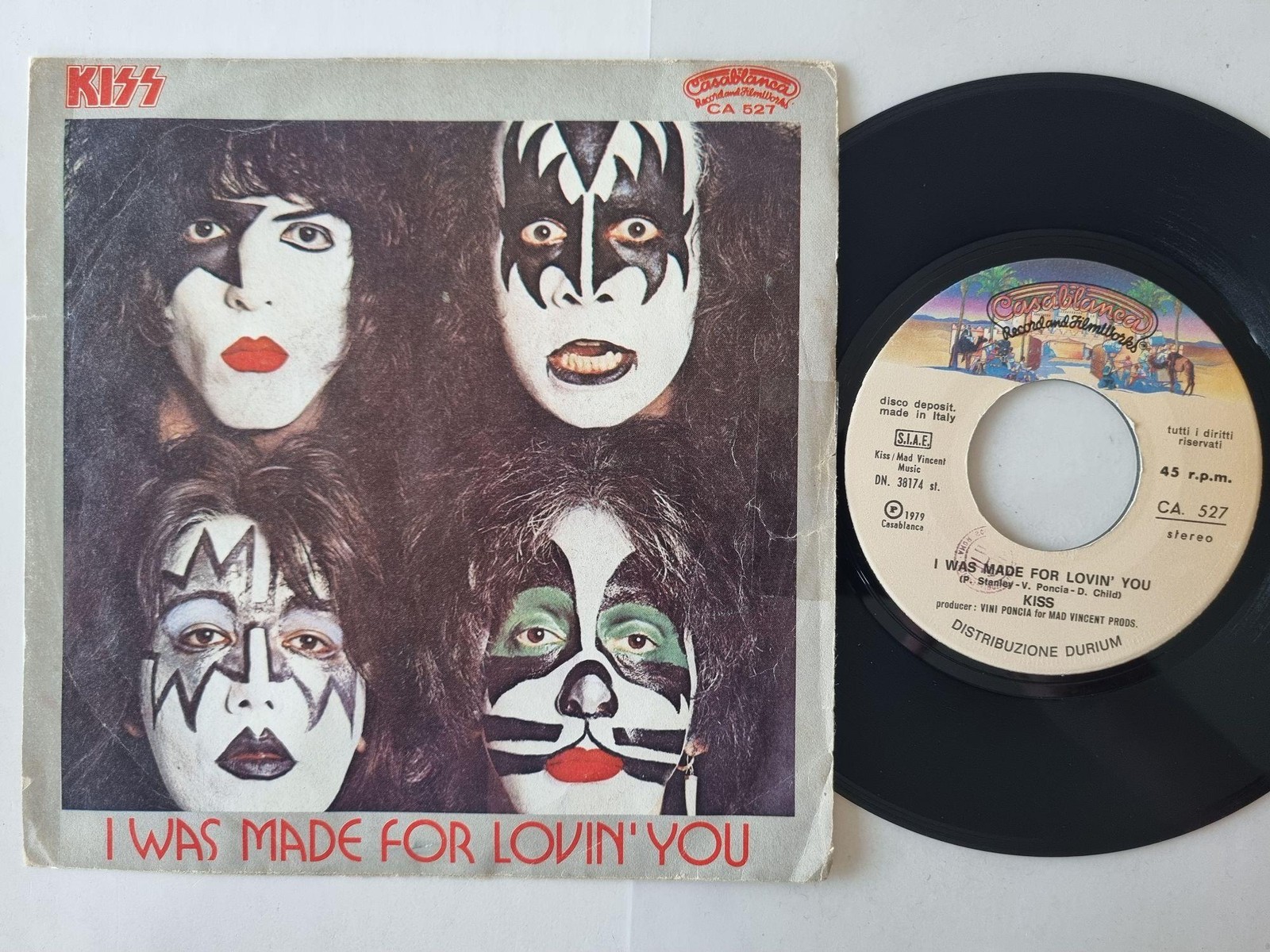 Kiss - I Was Made For Lovin' You 7'' Vinyl Italy