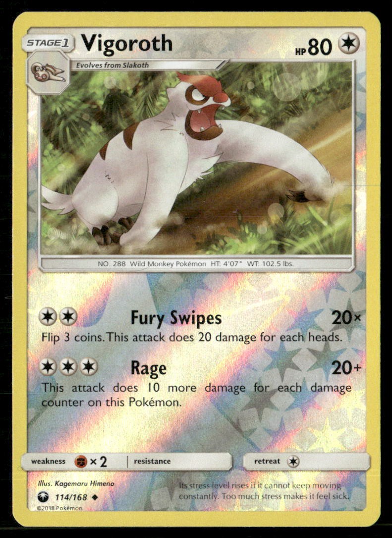 Vigoroth 114/168 Non Comune Tempesta Celeste Pokemon Reverse Holo Leggermente Giocato