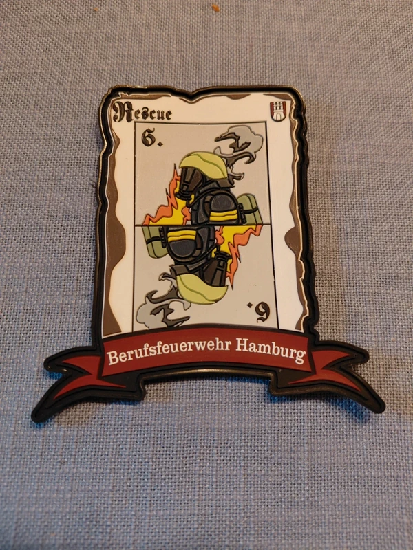 Rubberpatch Aufnäher  Patch ohne Klett Berufsfeuerwehr Hamburg.