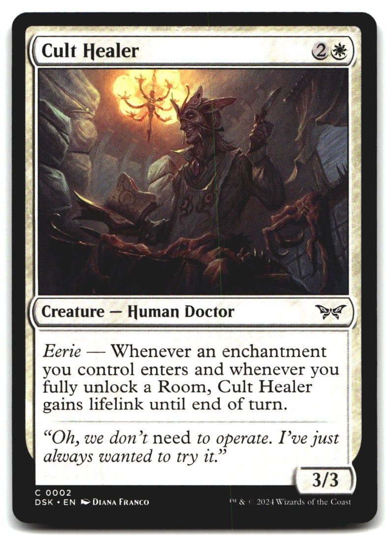 Cult Healer 2 Duskmourn: House of Horror C quasi nuovo Magic: The Gathering